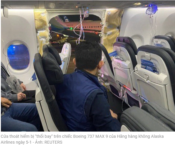 1/5, 알래스카 항공의 보잉737맥스 9의 비상구 문이 '날아갔습니다'