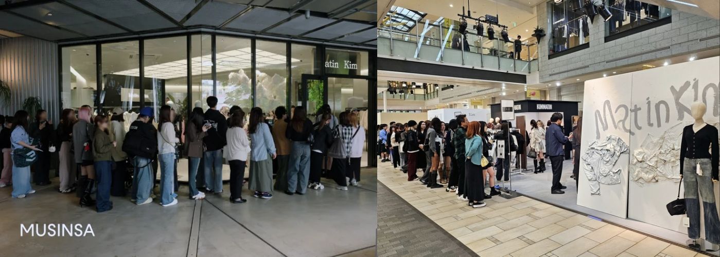 무신사는 일본 내 한국 브랜드의 진출을 돕는 유통 플랫폼으로서의 역할도 하고 있는데요, 그 중 지난 해 시부야에 '마틴 킴' 팝업이 열렸을 때의 모습. 오픈 이전부터 긴 줄이 늘어섰어요.