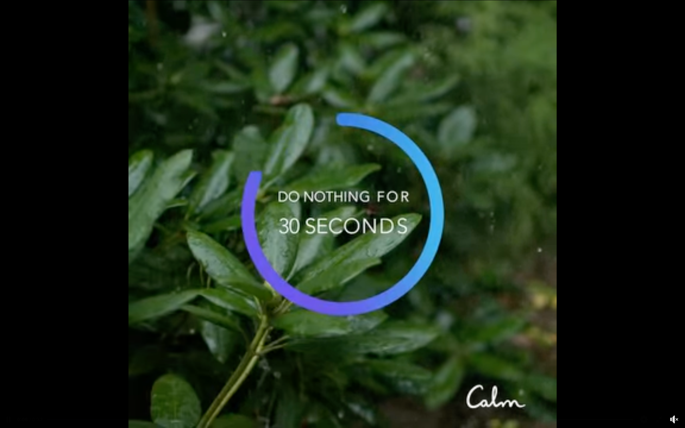 Calm의 페이스북 광고&nbsp;Do Nothing for 30 Seconds(출처: https://www.facebook.com/calm/videos/do-nothing/735640130283571/)