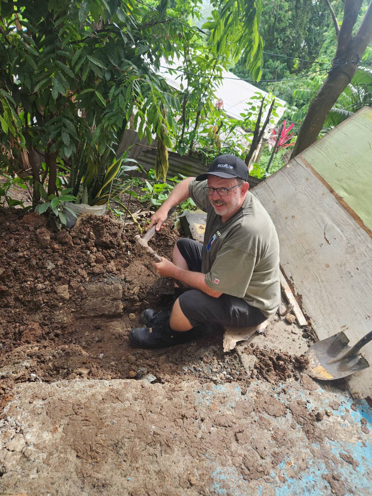 The team leader smiling despite the hard work