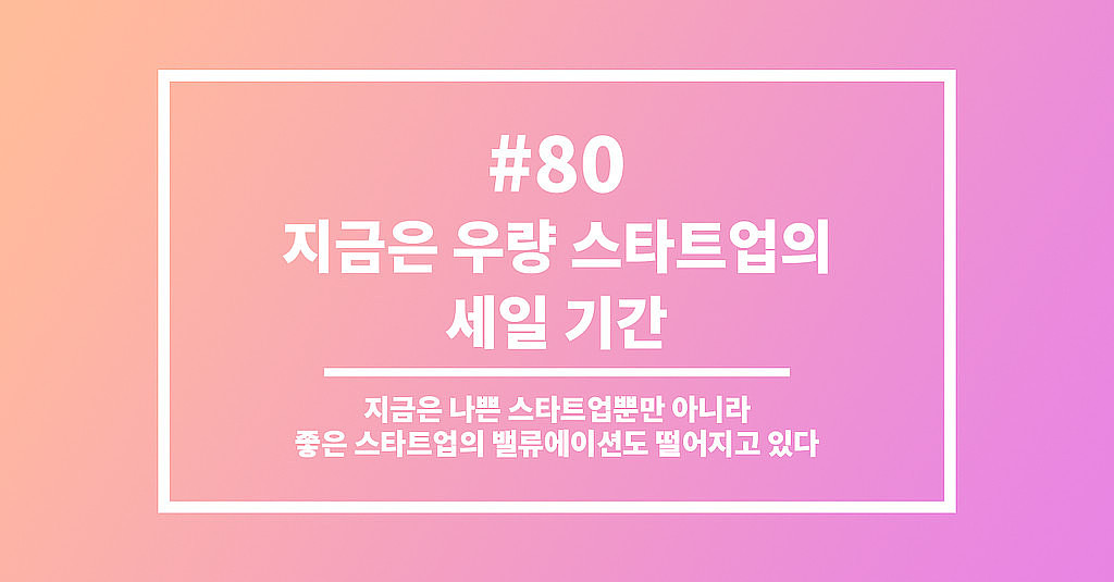  #80 지금은 우량 스타트업의 세일 기간의 썸네일 이미지