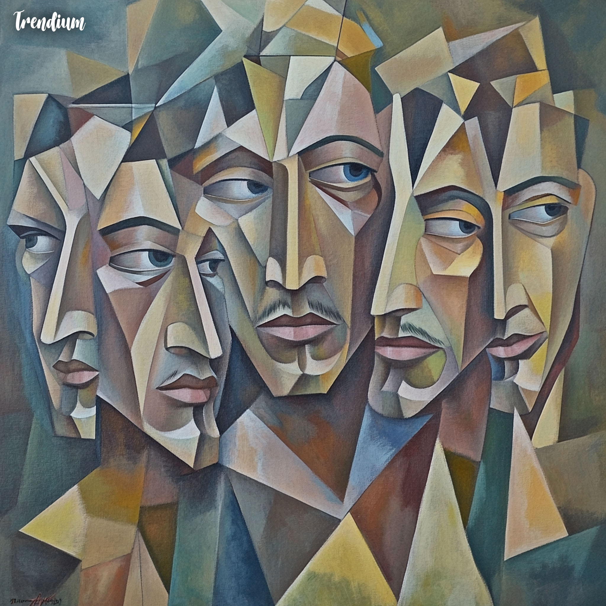 [prompt] Cubism, geometric form, multi-view, planarity emphasis, non-perspective, color limitation, simplification of lines, segmentation of faces, abstraction, unstructured figures, symmetry breaking, combination and reconstruction