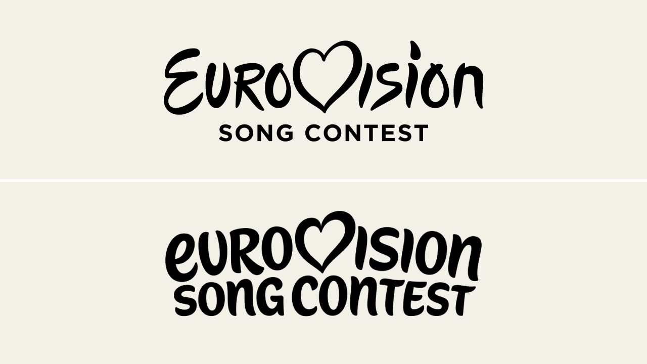 (상) 유로비전 송 콘테스트 기존 로고, (하) 신규 로고