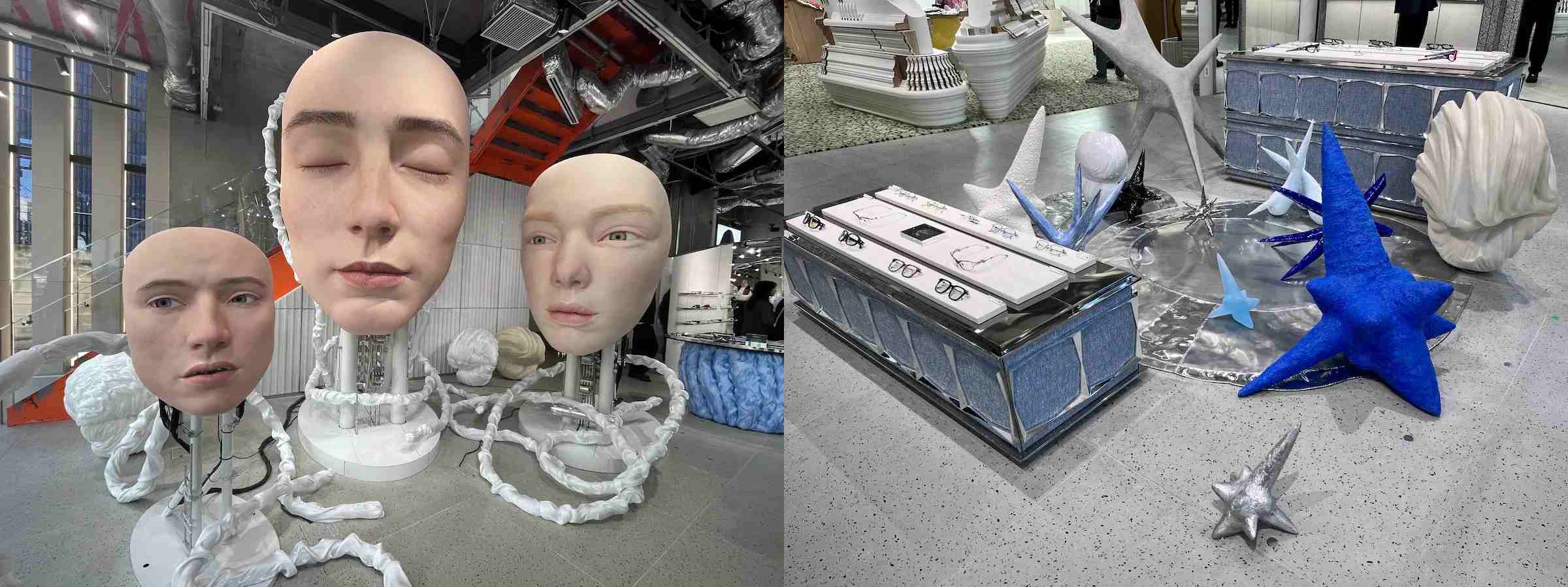 '젠틀몬스터'의 매장 내 쇼룸 풍경, 아마도 가장 하이브리드의 안경을 만들지 않나 싶어요. 그래서 안경에 한해서라면 좀....회의하게 되기도 하지만요.