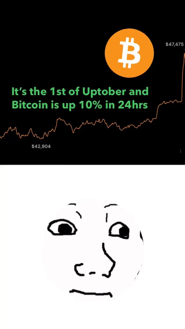 업토버의 첫 날인 10월 1일 하루동안 비트코인이 10% 올라버렸다.