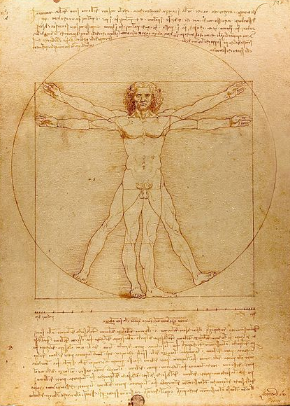 비트루비우스적 인간 (Vitruvian Man). 혹은 인체 비례도 (Canon of Proportions) 라고도 불리는 그림.