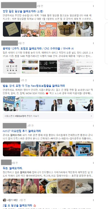 이미지 = 네이버 캡처 (https://search.naver.com/search.naver?ssc=tab.blog.all&sm=tab_jum&query=낋여오거라)