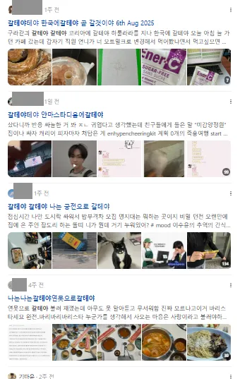 이미지 = 네이버 블로그 캡처 (https://search.naver.com/search.naver?ssc=tab.blog.all&sm=tab_jum&query=갈테야+갈테야)