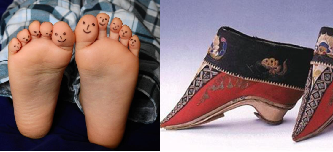 발가락의 다양한 표정 & 길이 10cm의 전족