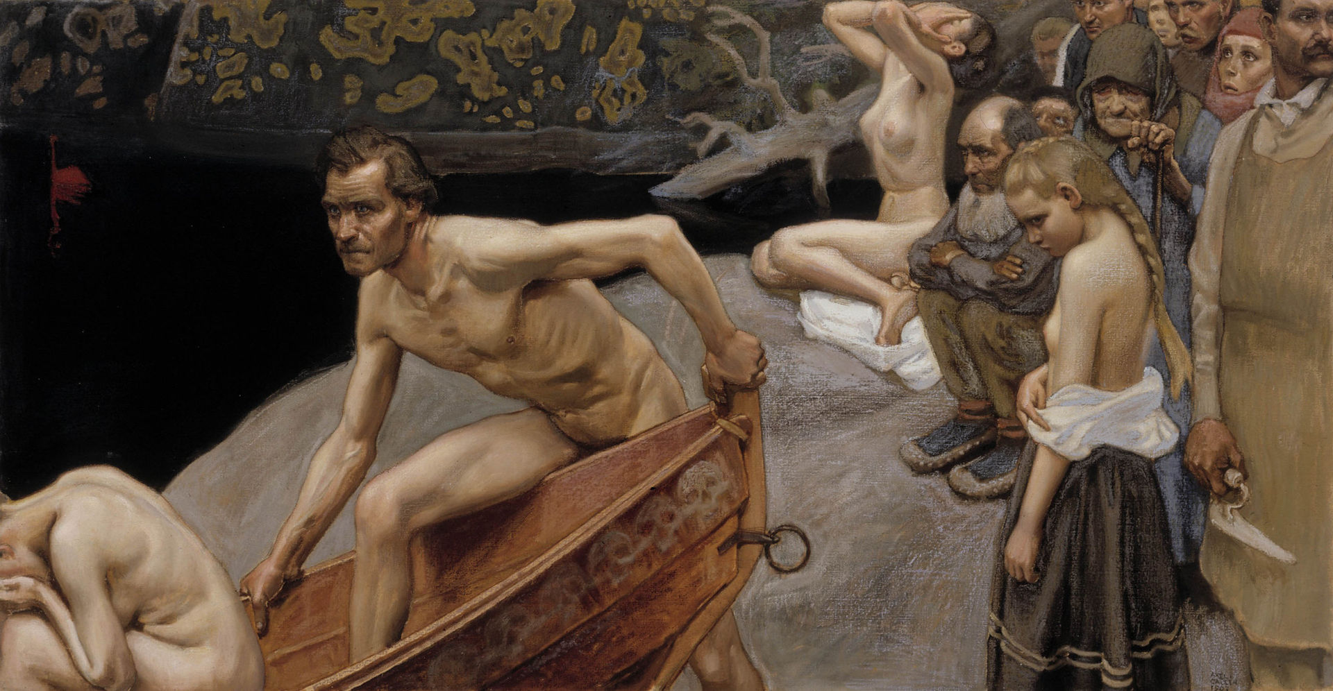 핀란드 화가 악셀리 갈렌 칼레라(1865~1931)의 1903년 프레스코화 ‘투오넬라 강가에서’ | 핀란드 국립 미술관 소장 ⓒ위키미디어 커먼스