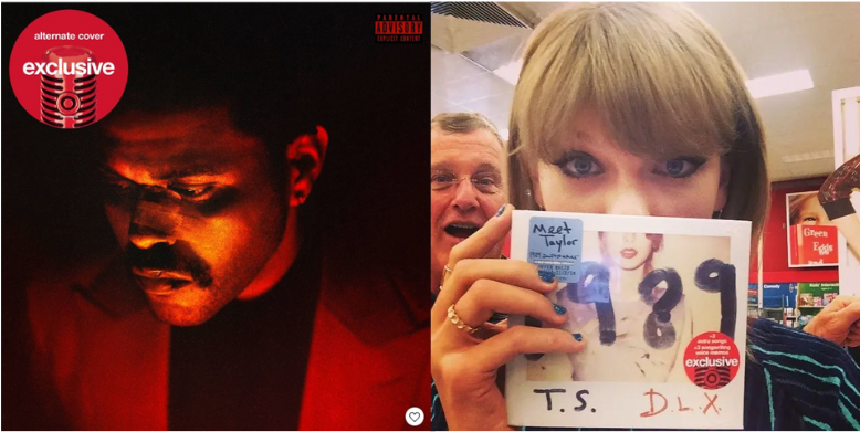 (The Weekend의 Target exclusive album / 발매 당시 타겟을 방문하여 인증샷을 남긴 Taylor Swift)