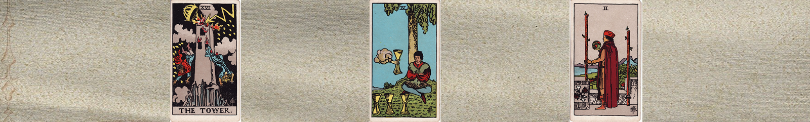 (the tower, four of cups, two of wands)