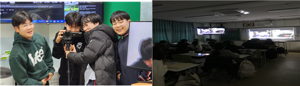 ▲ 2023년 중학교 특강 <처음 만나는 지역영화> 교육 진행 모습