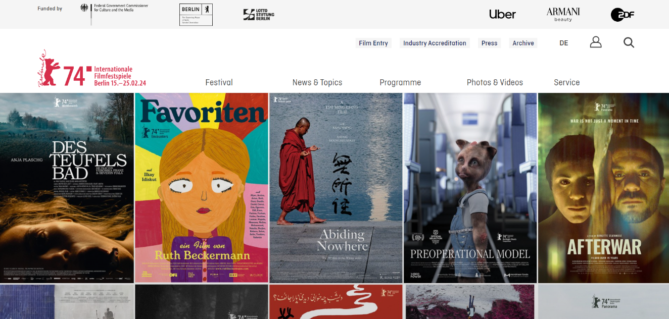 올해로 74회를 맞은 베를린 국제 영화제 [출처] Berlinale 홈페이지 