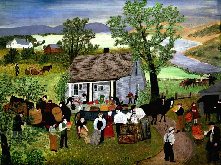 Moving Day on the Farm by Grandma Moses (출처. WikiArt)