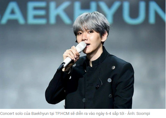 호치민시의 백현의 솔로 콘서트가 곧 오는 4/6에 열립니다