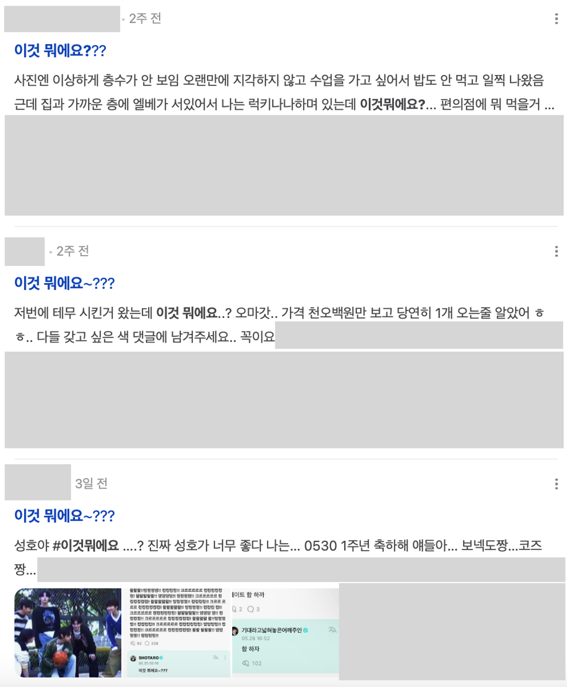 이미지 = 네이버 블로그 캡쳐(https://search.naver.com/search.naver?ssc=tab.blog.all&sm=tab_nmr&query=이것+뭐에요%3F)