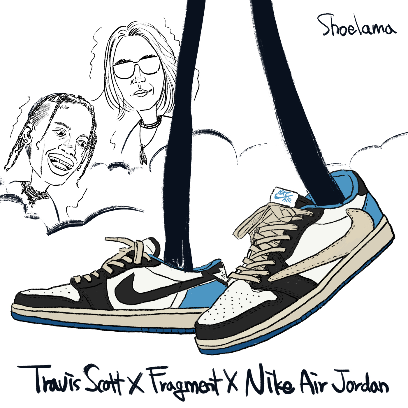 Travis Scott x Fragment x 나이키 에어 조던 1 로우 / by @shoelama