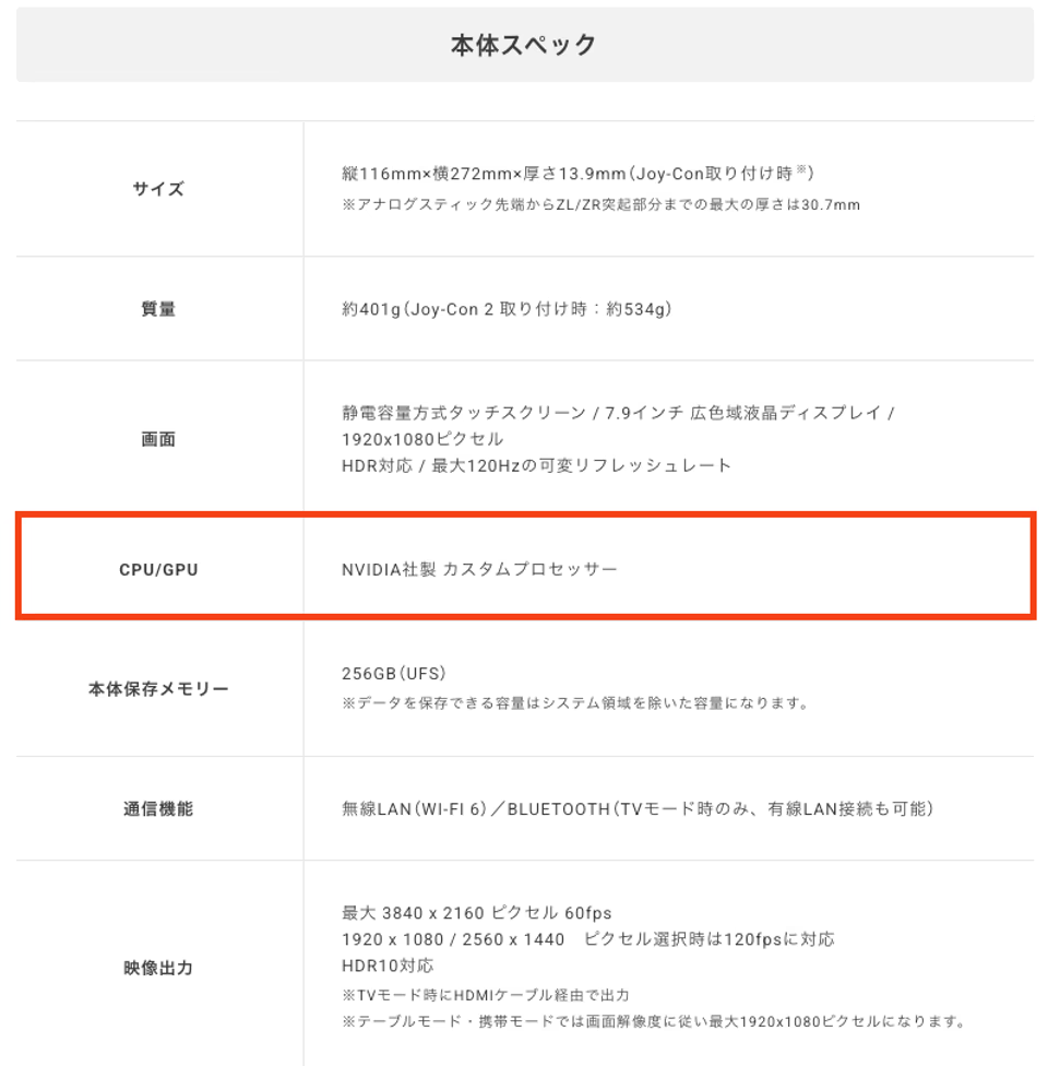 엔비디아의 커스텀 프로세서를 채택했다. <출처: 닌텐도 공식 웹사이트>