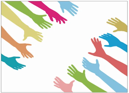 [출처 : THE PR] 다양한 색의 손.