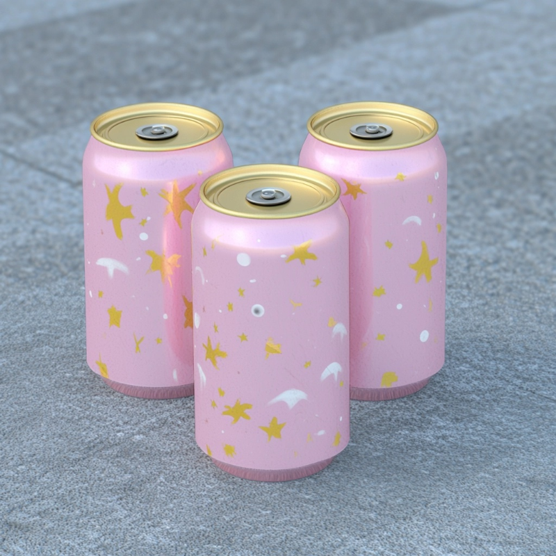 photo of beer can, color inspired by sailor moon --chaos 5 --stylize 50