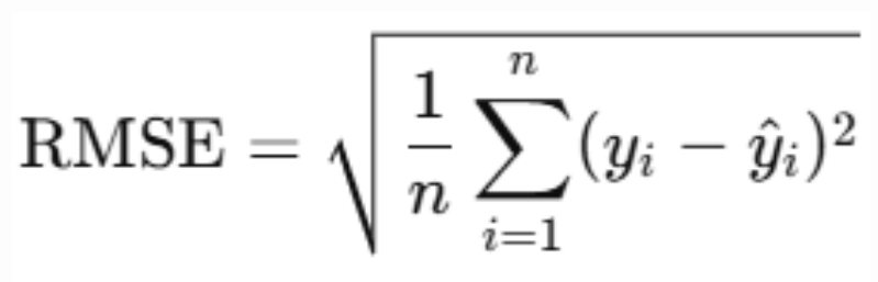 n : 데이터 포인트의 개수 /&nbsp;𝑦𝑖 : 실제 값 / 𝑦^𝑖 : 예측 값