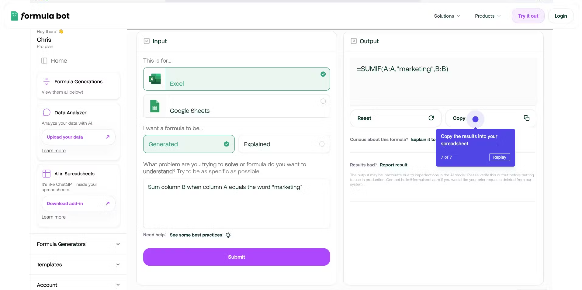 노코드 툴 버블을 사용해서 만들어진 AI 서비스, 포뮬라봇