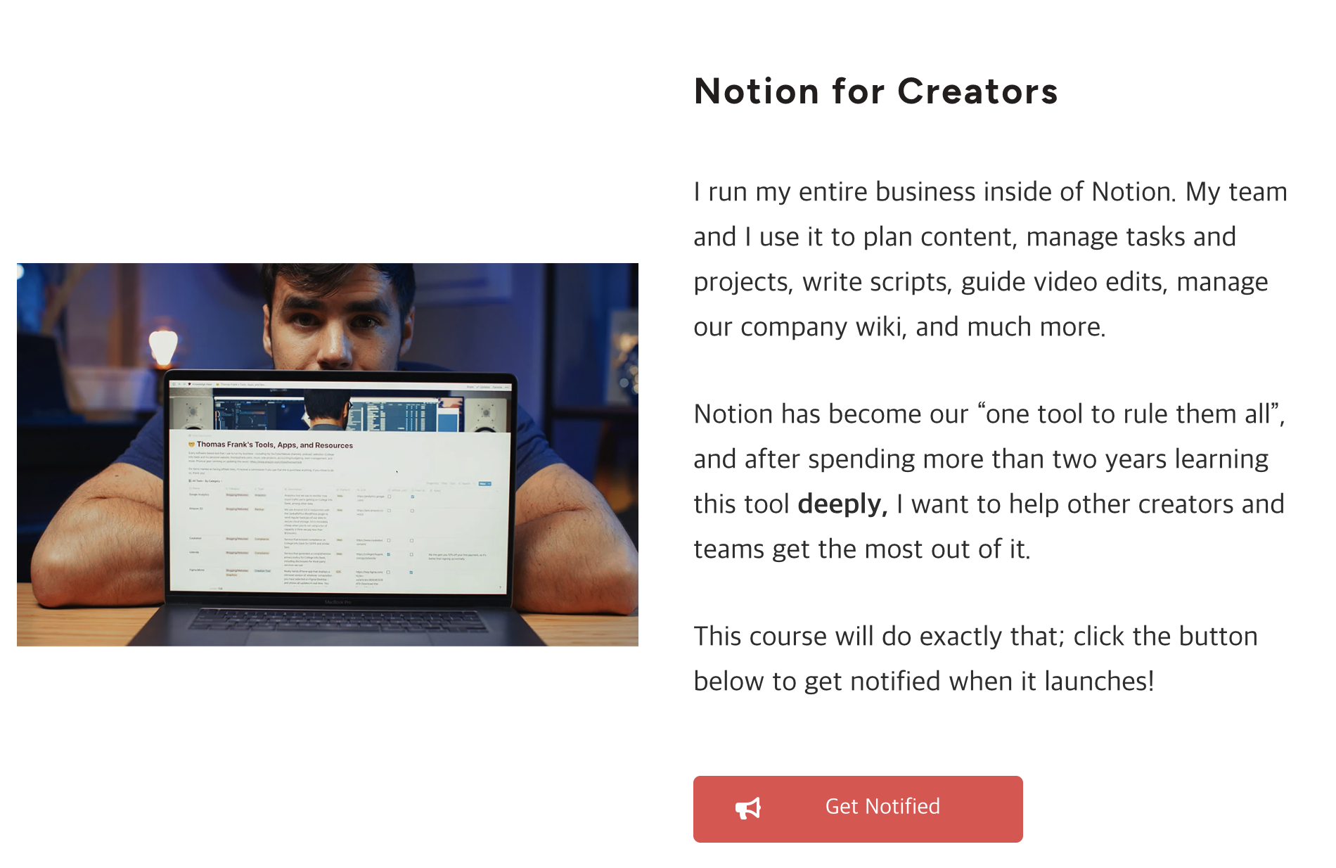 크리에이터를 위한 노션 코스는 유료로 구성