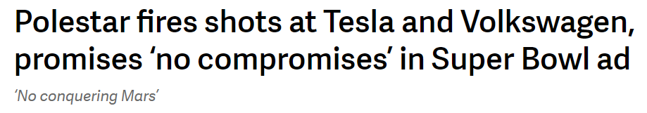 https://www.theverge.com/2022/2/13/22932414/polestar-super-bowl-ad-commercial-no-compromises-tesla-volkswagen