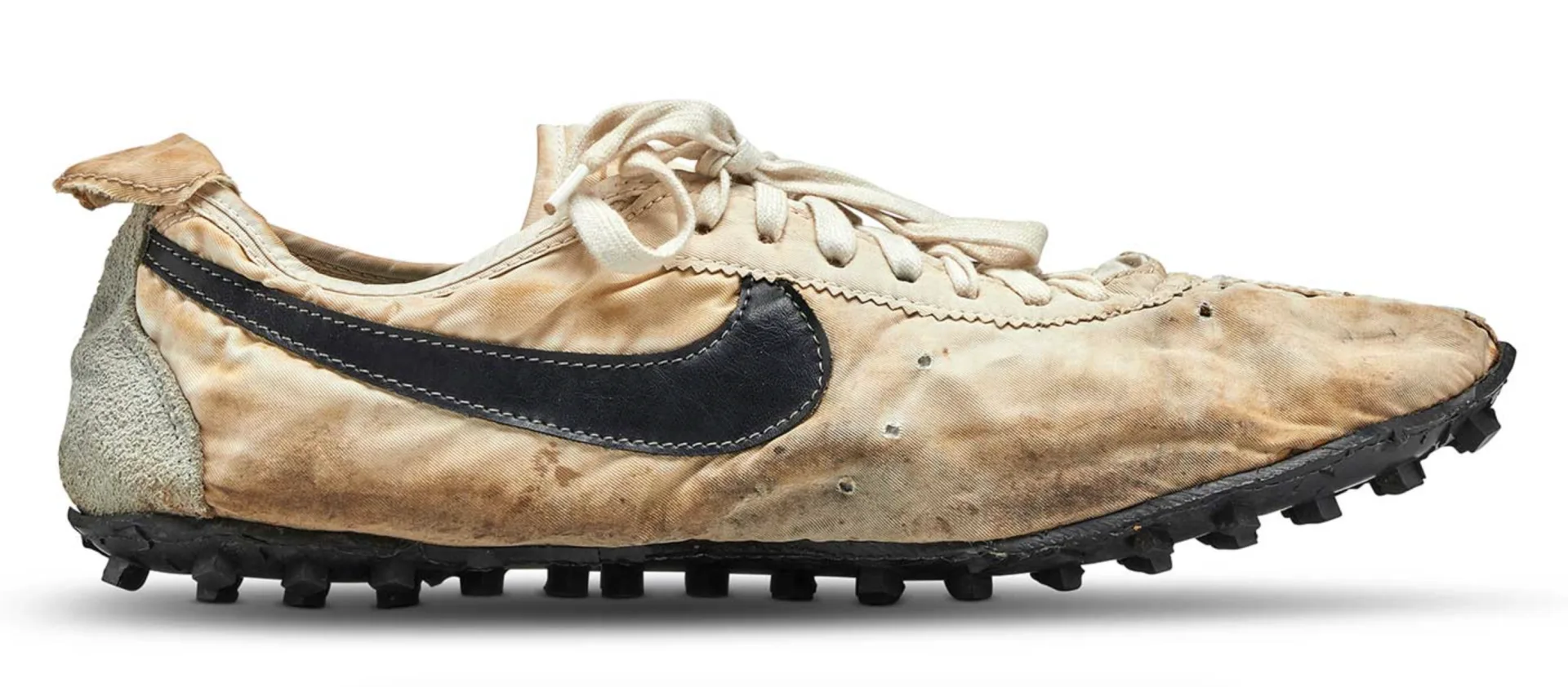 An original pair of Nike Moon Shoes sold for $437,500 in 2019. Via Sotheby’s