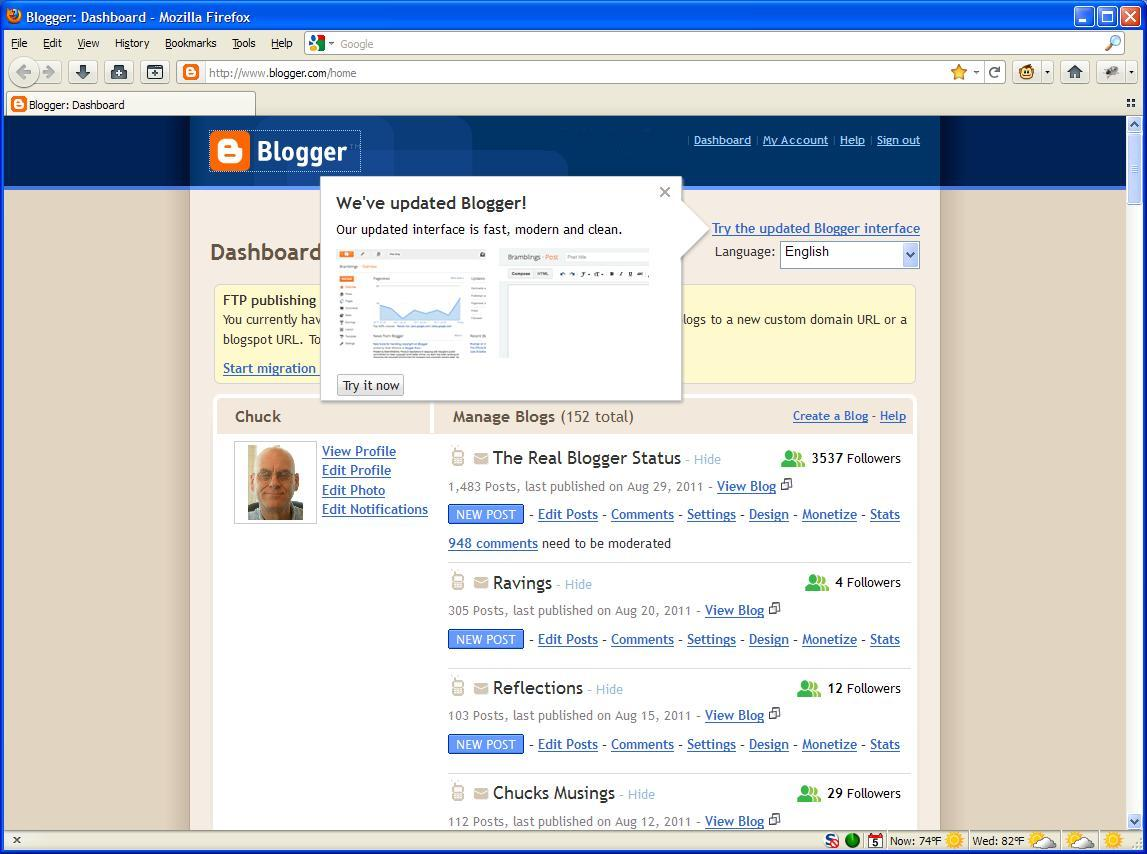 Blogger 서비스 초기 화면출처: https://blogging.nitecruzr.net/2011/08/new-blogger-gui-2011-progress.htmlALT