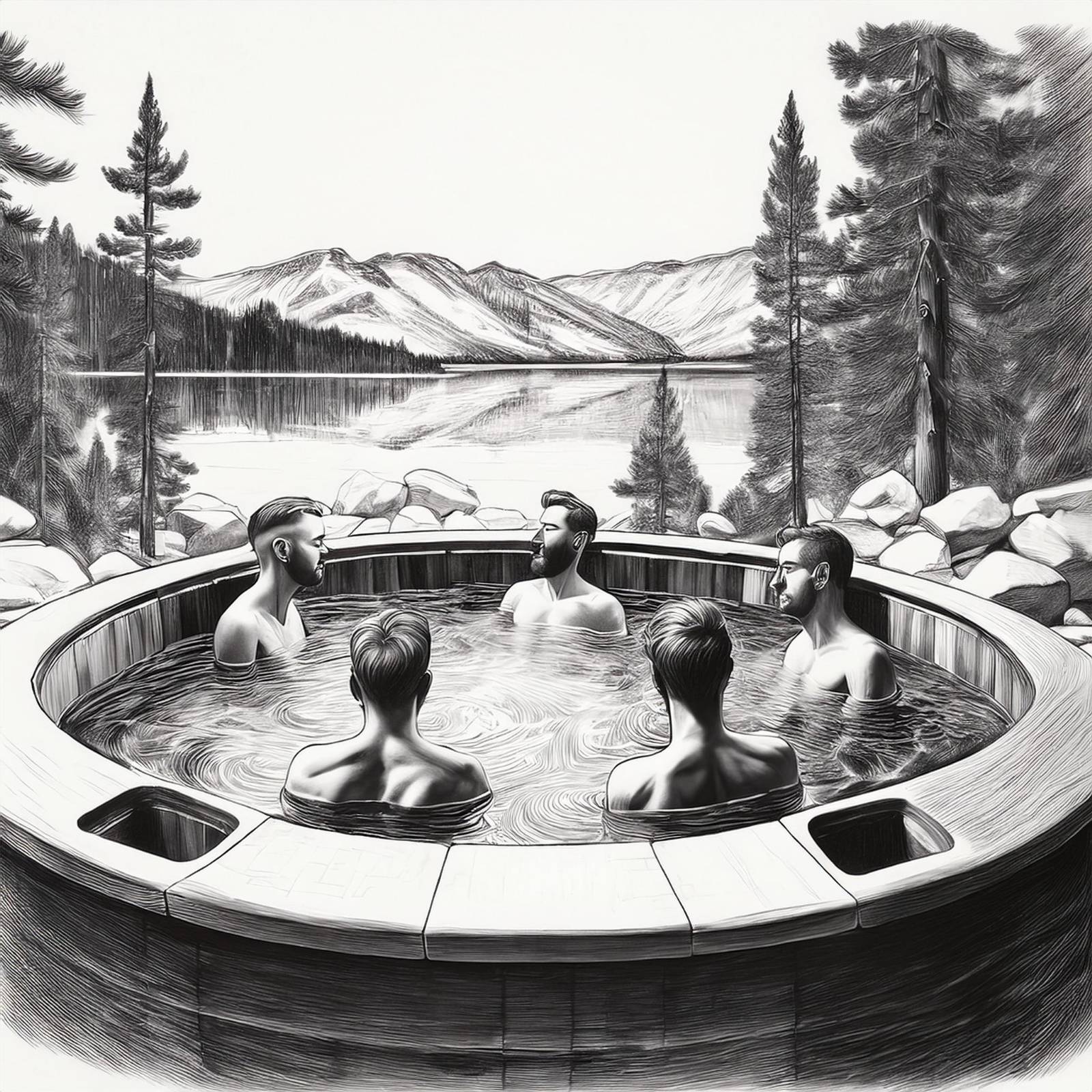 Hot tub image with image generated by Adobe AI Image Generator 