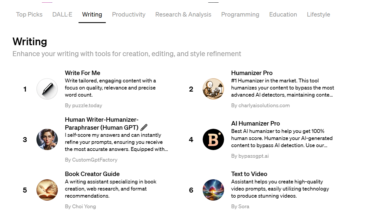 출처 : GPTs 스토어