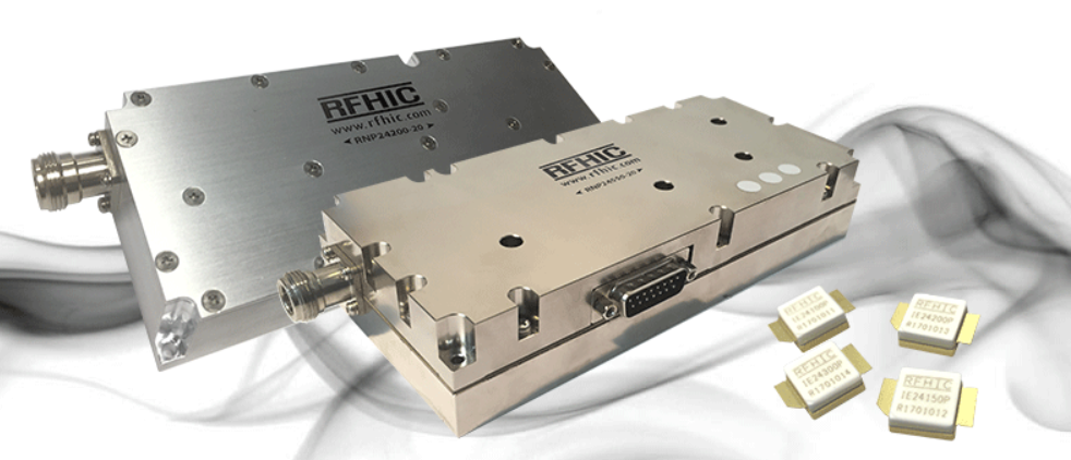 RFHIC의 GaN전력증폭기와 GaN트랜지스터. 사진 RFHIC 홈페이지