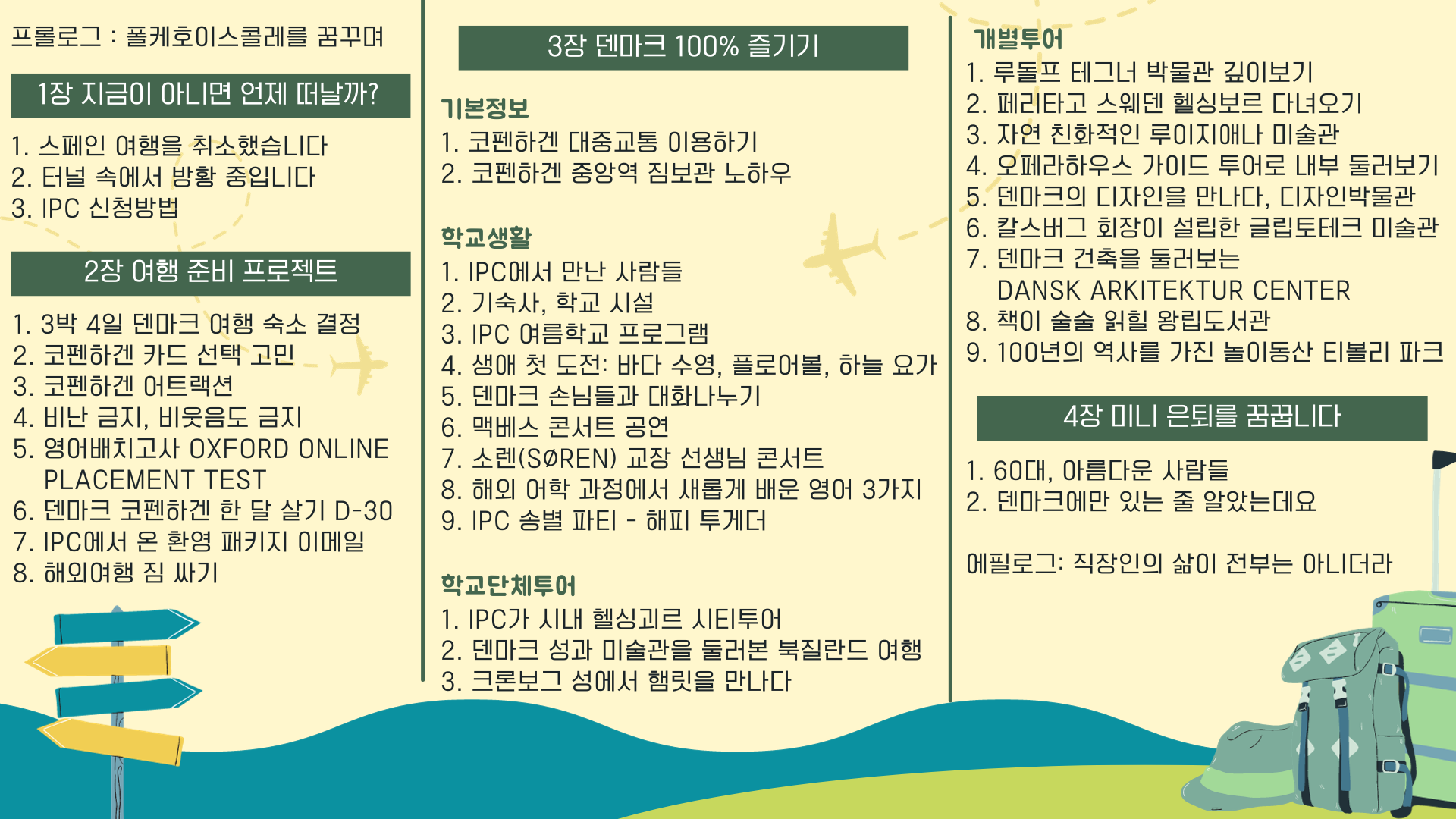 《한 달 휴가 내고 덴마크 여행하기》 예상목차