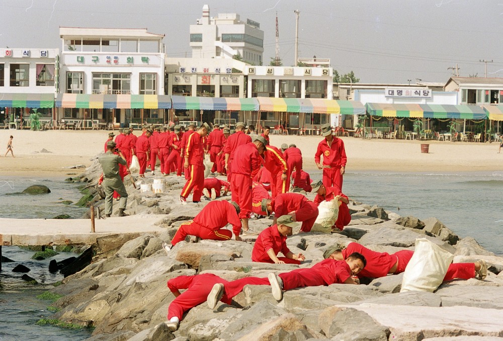 송도 방파제 자연보호 장면 (1990)