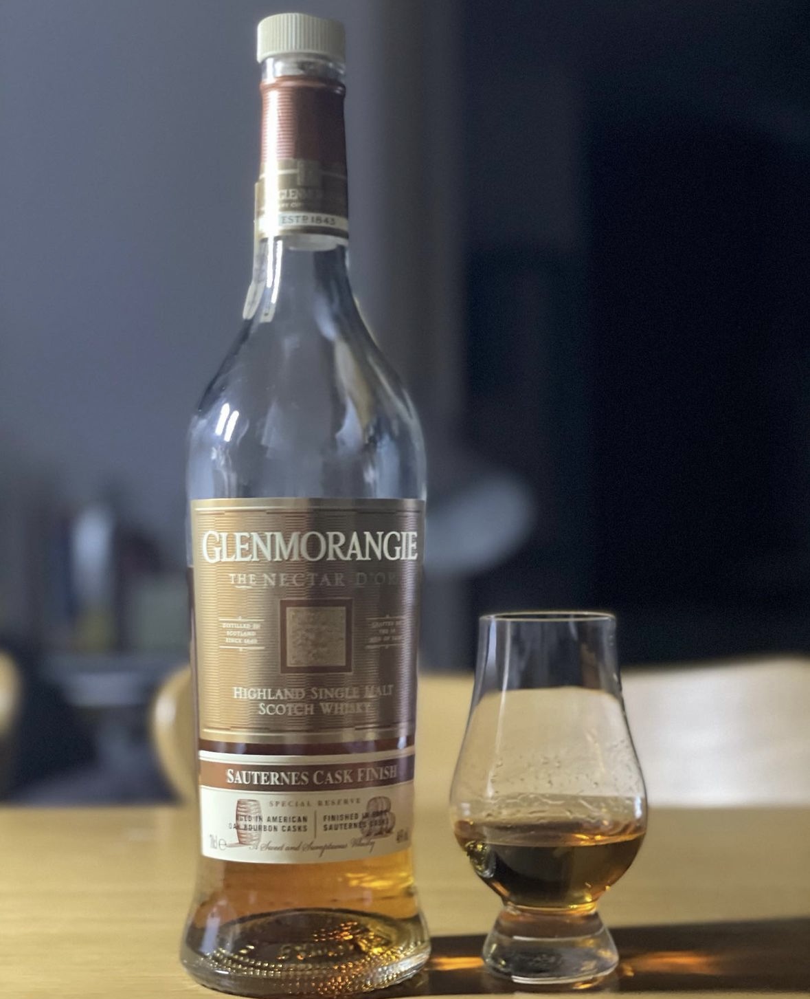 글렌모렌지 넥타도르 구형 (NAS) 금빛 위스키가 아름답다