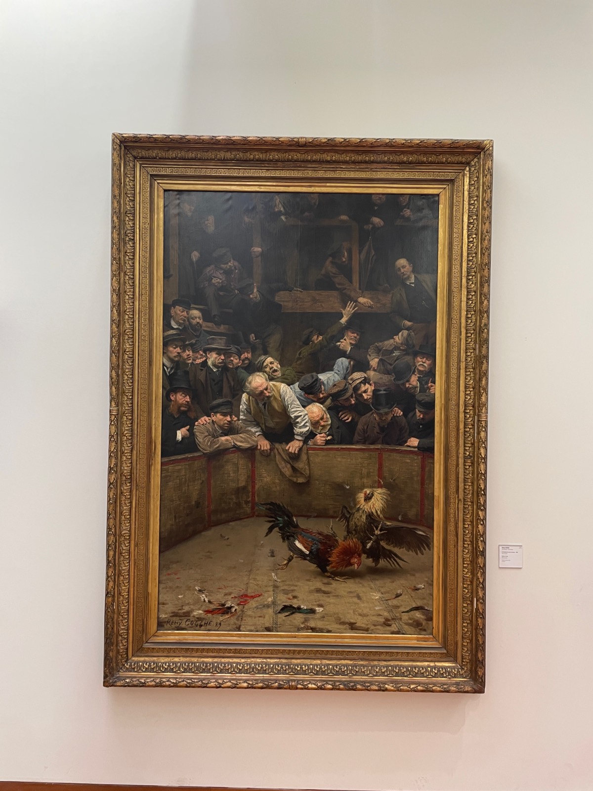 Rémy cogghe, Combat de coqs en flandre 1889<div>내 키보다 큰 이 그림. 어디선가 본 듯한 유명한 그림이다. 이 앞에서 한참을 관찰했다.<br></div>