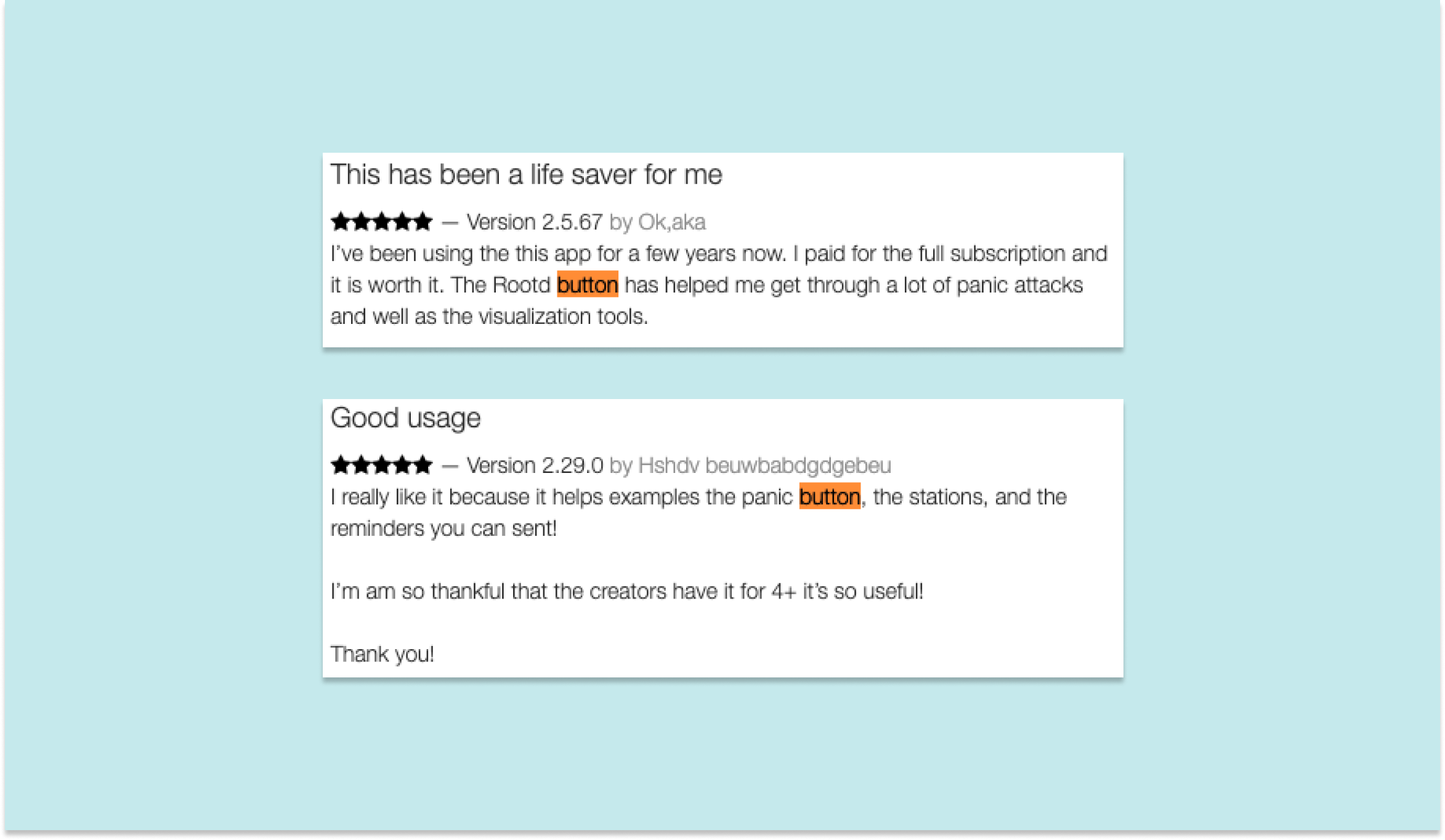 Rootd의 빨간색 버튼이 자신을 살렸다는 리뷰들