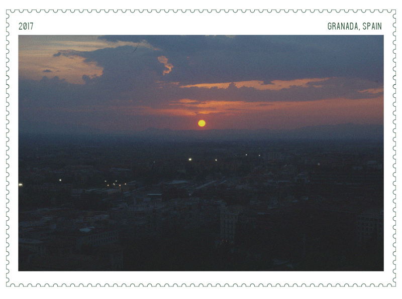 산 크리스토발의 석양과 그라나다 도심