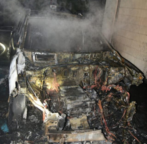 실제 대구에서 화재로 전소된 코나의 처참한 모습 (사진 출처: 달성소방서)