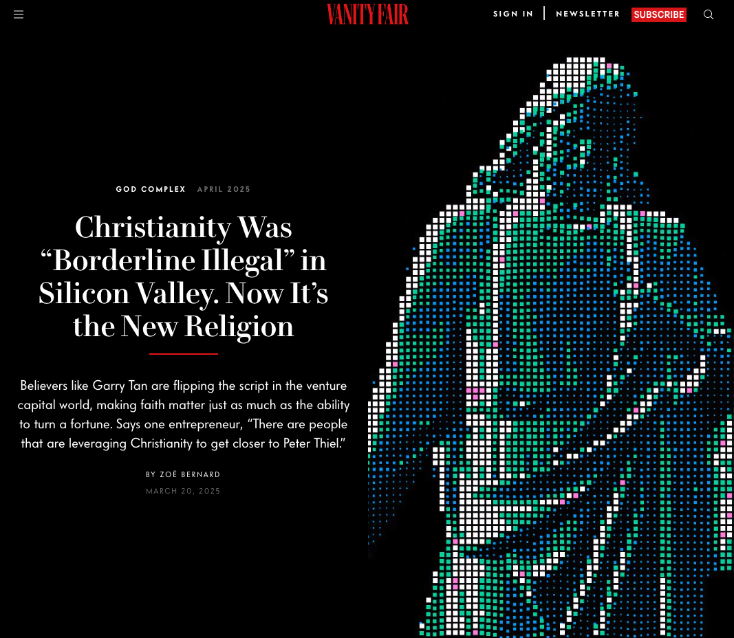 실리콘밸리에서 기독교가 다시 부흥하고 있다는 기사.