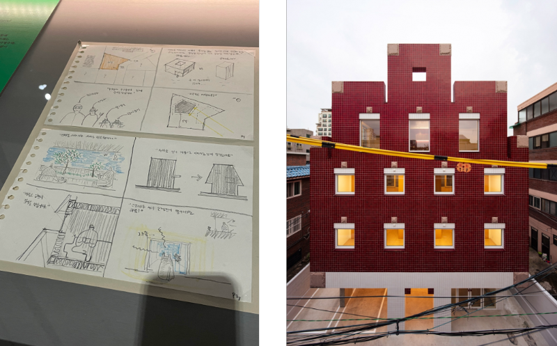 (좌) 연결하는 집: 대안적 삶을 위한 건축 - 묘각형주택, 2022 | (우) 망원동 단단집: 에이오에이아키텍트, 2019