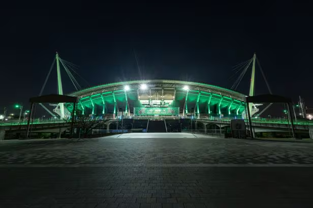 전북 현대 프로 축구단의 홈구장 전주 월드컵 경기장 전경