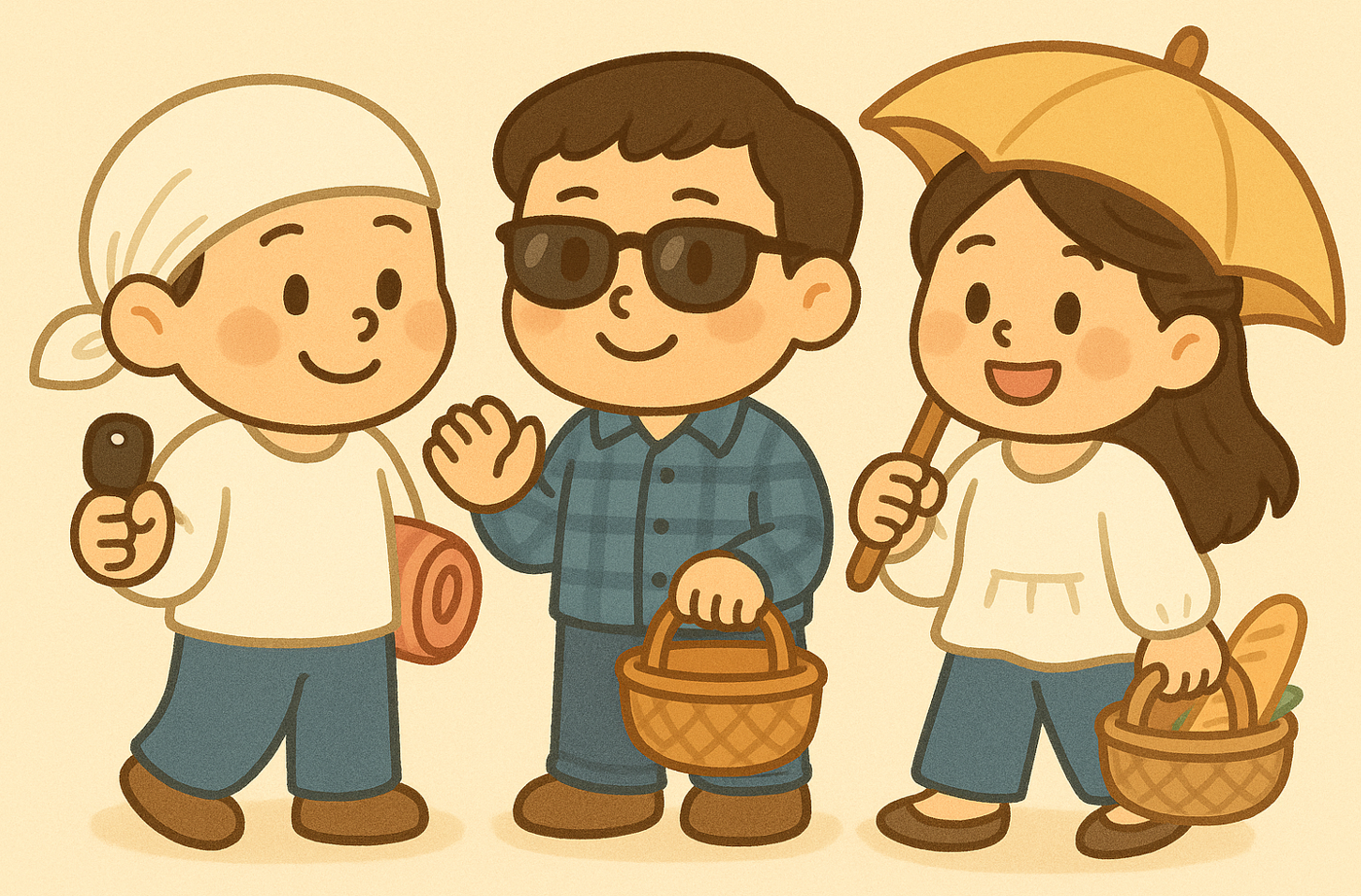 (좌) 지니 (중간) 후니 (우) 도니 캐릭터 사진