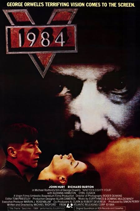 1984년 캐나다에서 발표한 영화 포스터입니다. 세상에나 존 허트 배우가 윈스턴을 연기했네요.  