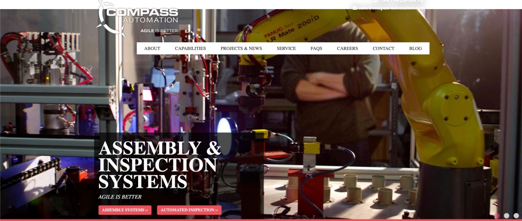 지금은 비활성화된 Compass Automation의 웹 페이지 (사진 출처: Electrek)