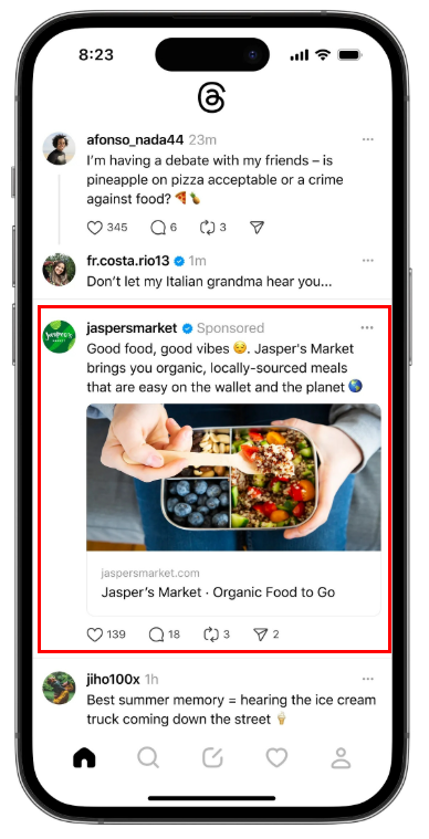 스레드의 이미지 광고