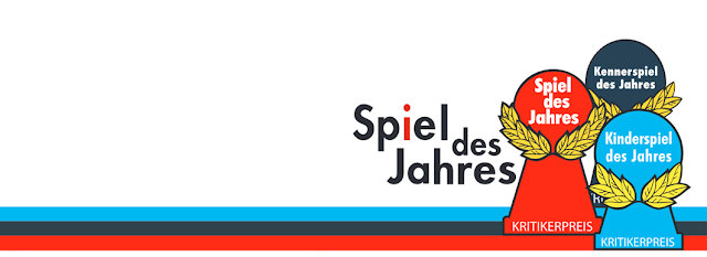 독일의 올해의게임 (SDJ : Spiel Des Jahres) 상 로고. 일반, 어린이게임, 비평가게임의 3영역이 있다.