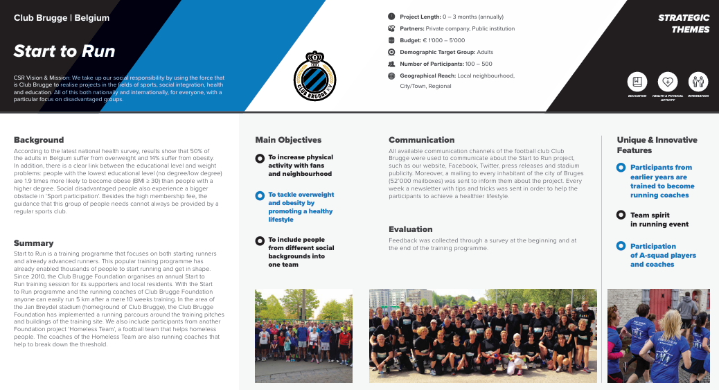 ECA의 회원 클럽(클럽 브뤼헤)의 CSR 프로젝트 보고서